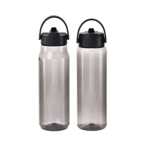 Tritan Plastic Reusable Water Bottle with Straw & Strap