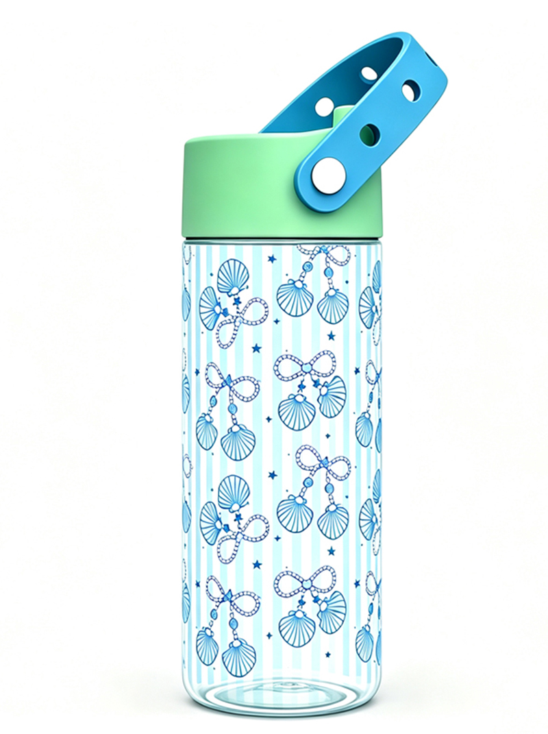 Printed Tritan Water Bottle With Silicone Carry Handle
